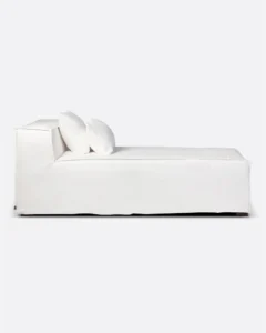 STROZZI chaise longue with linen cover in white colour - 125054