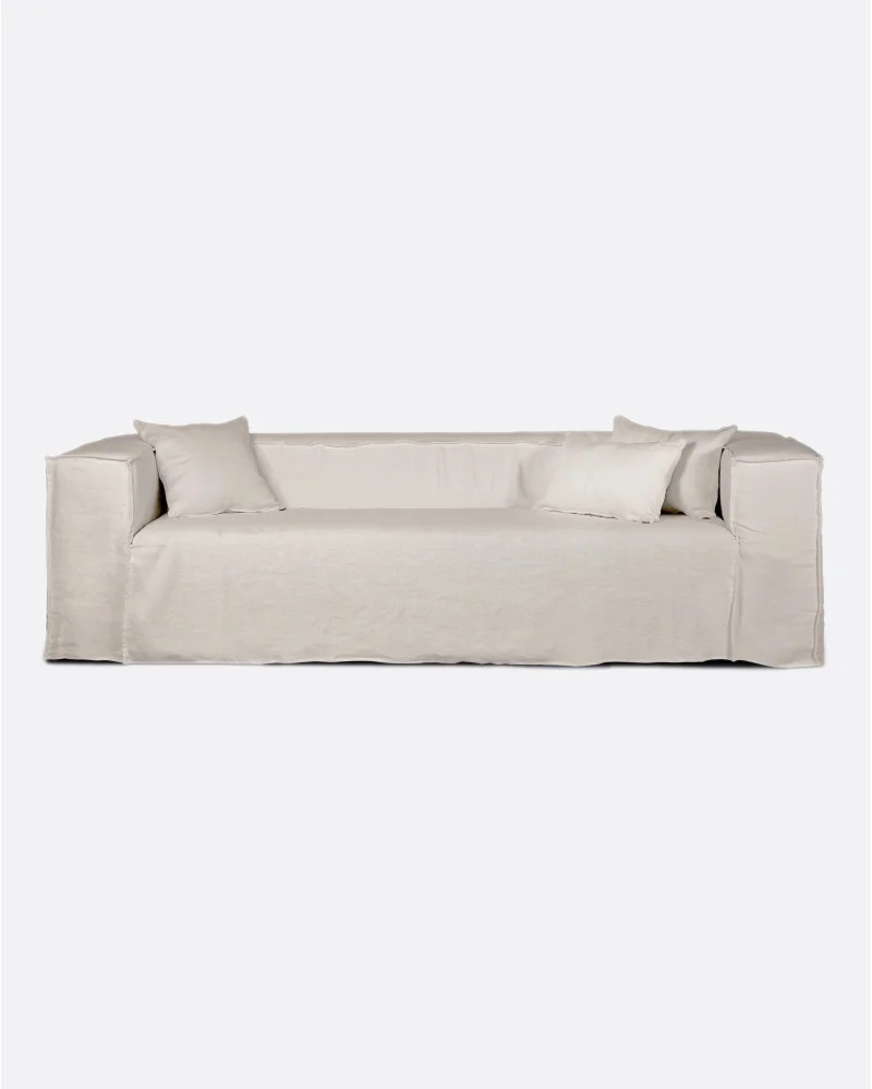 STROZZI 3/4-seater sofa with linen cover in cross colour - 125103