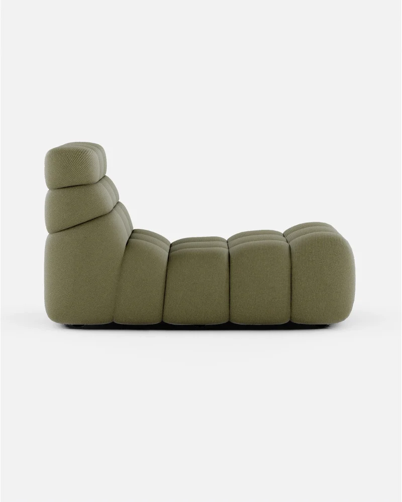 CHOPIN relax chaise longue in recycled olefin in moss colour - 125231