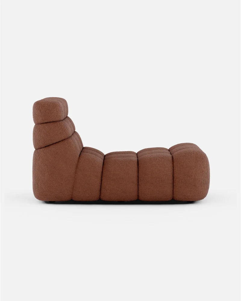 CHOPIN relax chaise longue in recycled olefin in terracotta colour - 125234