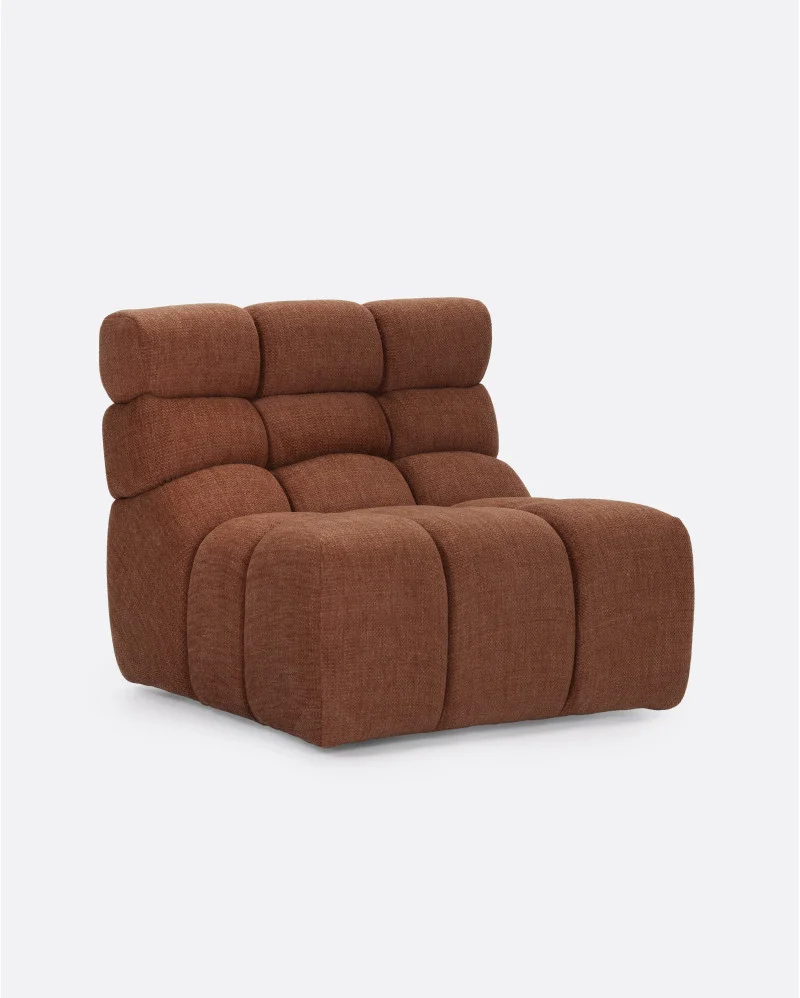 CHOPIN 1-seater modular sofa in recycled olefin in terracotta colour - 125251
