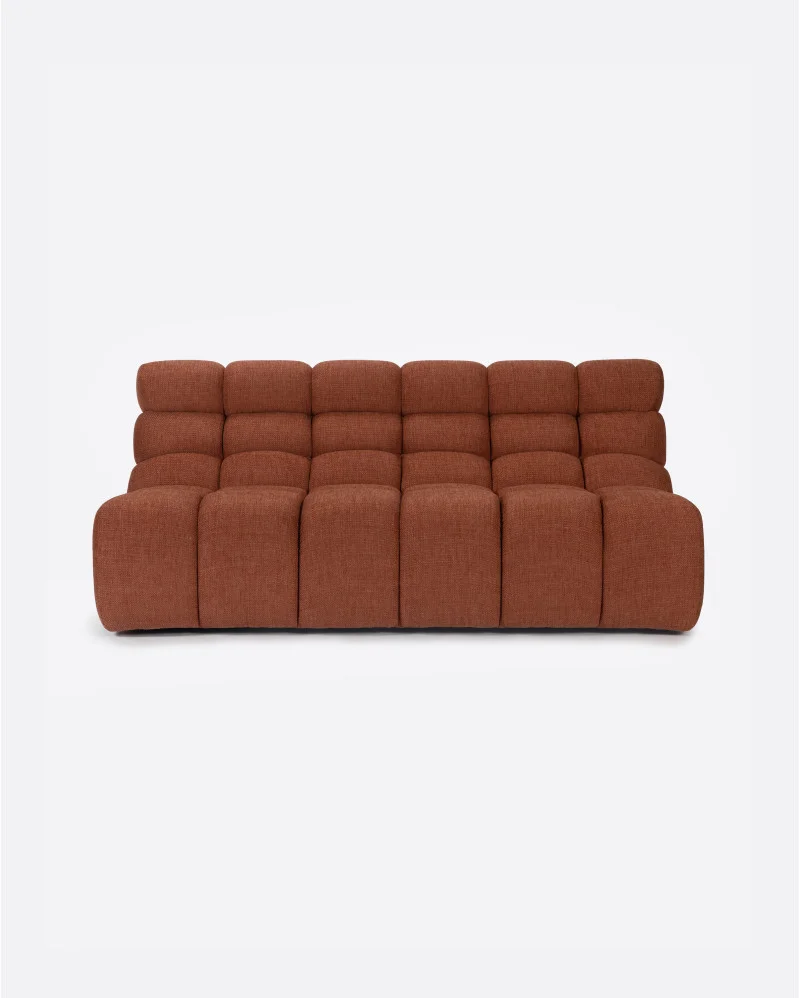 CHOPIN 2/3-seater modular sofa in recycled olefin in colour terracotta - 125252