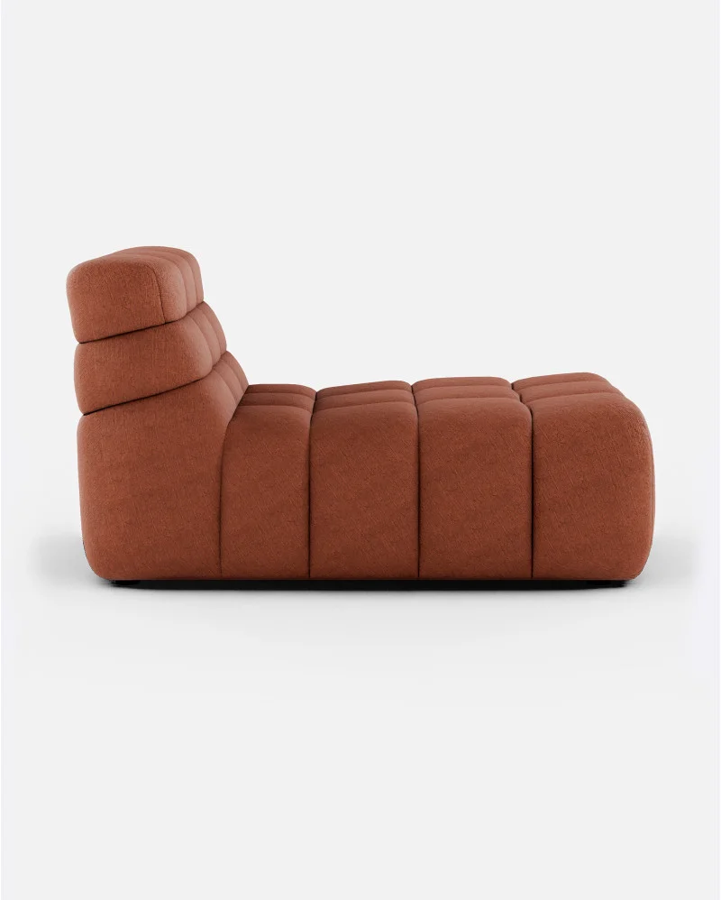 CHOPIN chaise longue in recycled olefin in terracotta colour - 125254