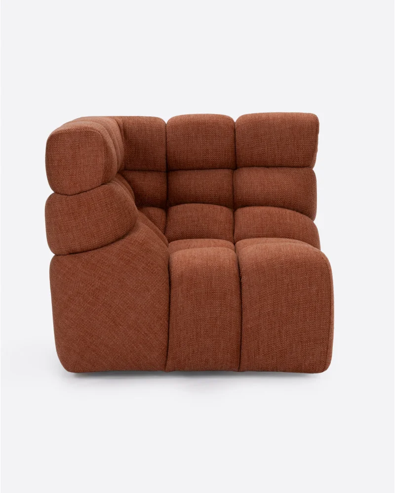CHOPIN modular corner sofa in recycled olefin in terracotta colour - 125255