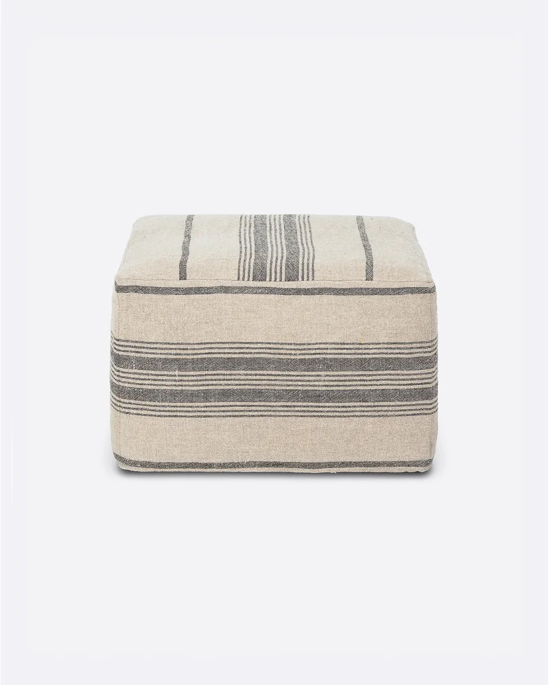 ZIP pouffe with linen cover natural colour - 127071