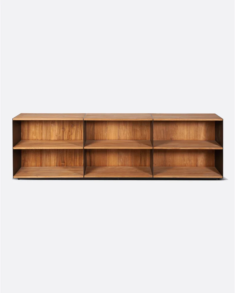 GEOX bookcase in recycled teak wood and iron - 131095
