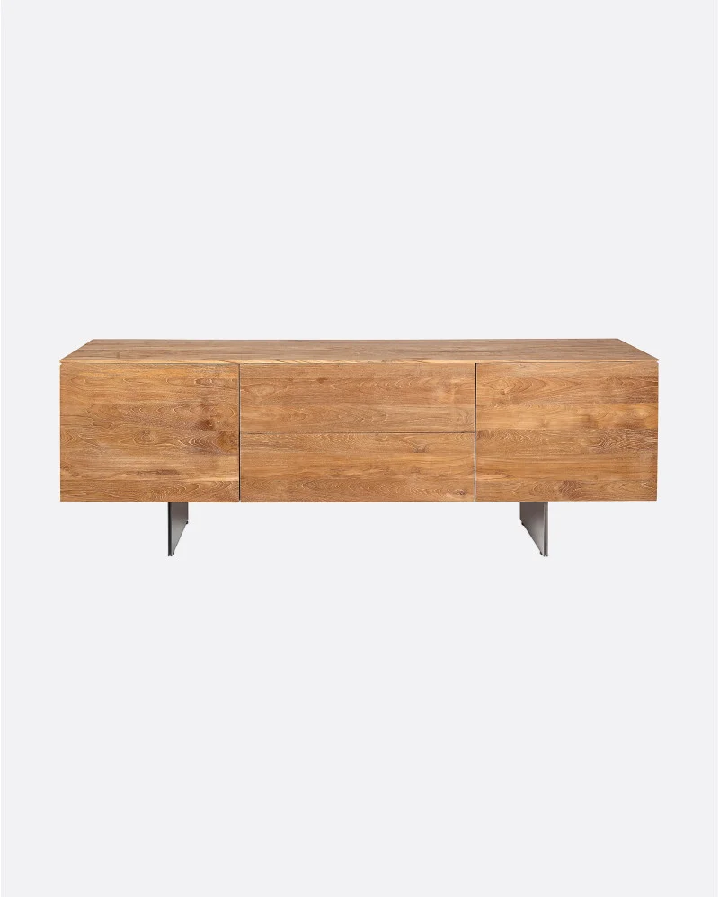 SOLO sideboard in recycled teak wood and iron - 132021
