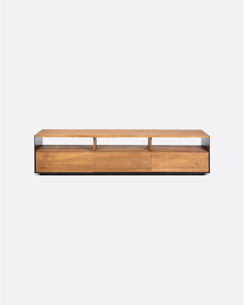 GEOX TV stand in recycled teak wood and iron - 134021