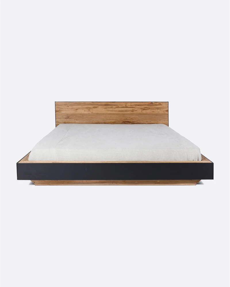 GEOX bed frame in recycled teak wood and iron for mattress - 142021