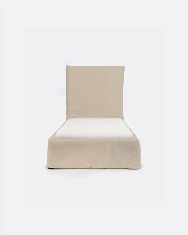 BEETHOVEN bed for single mattress and linen cover in cross - 142097