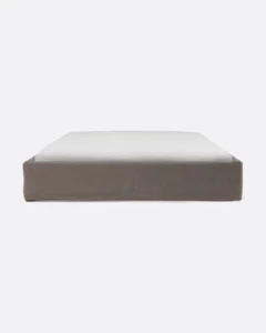 BEETHOVEN upholstered bed base for mattress in taupe color - 142145