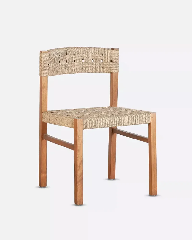 CORA outdoor chair in teak wood and synthetic cord in natural colour - 913176