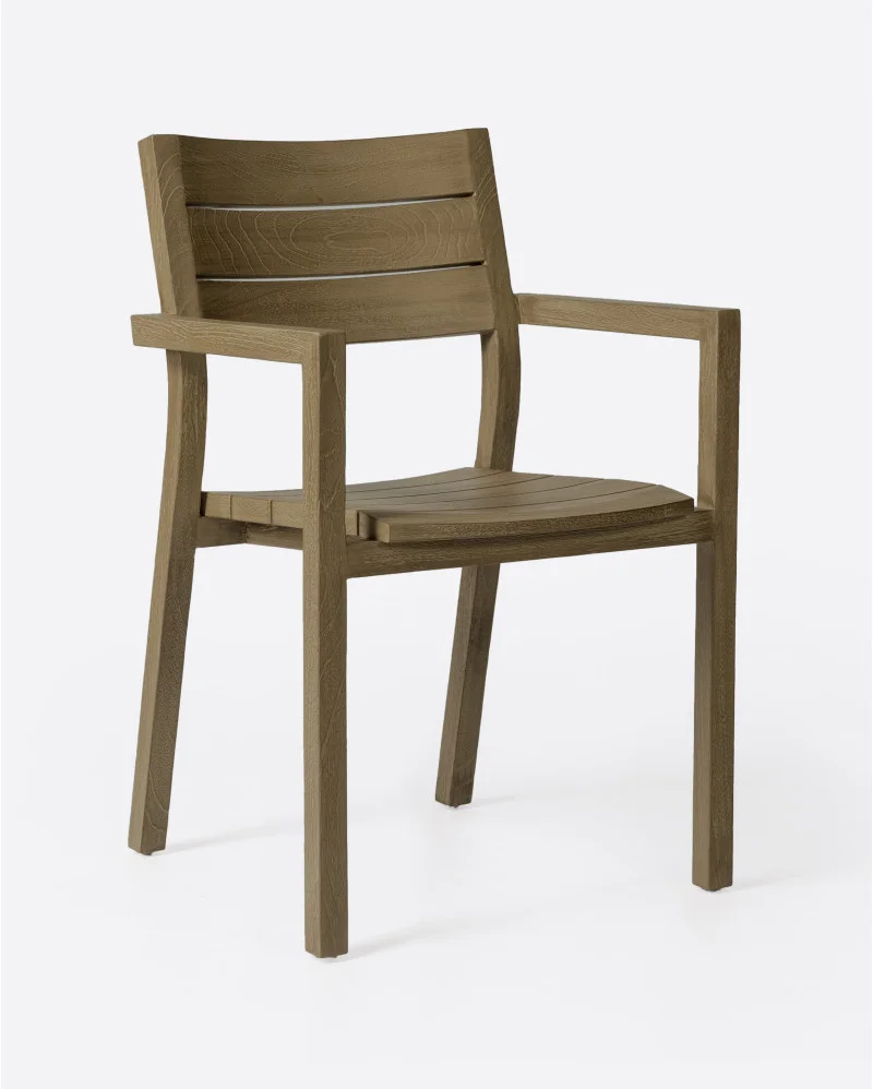 GENESIS outdoor stackable chair in teak wood in weathered finish (stackable) - 913193