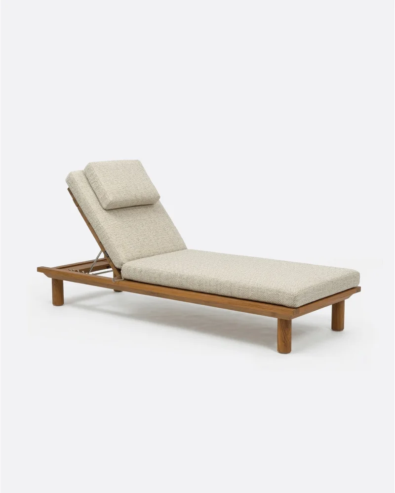 TOPRAK outdoor sunbed in natural teak