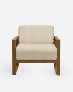 SELMA 1-seater outdoor sofa in natural teak