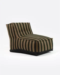 CACCINI 1-seater outdoor sofa in natural and dark green (Sahara) - 913423