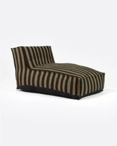 CACCINI outdoor chaise longue in natural and dark green (Sahara) - 913424