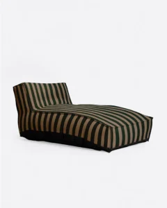 CACCINI outdoor XL chaise longue in natural and dark green (Sahara) - 913426