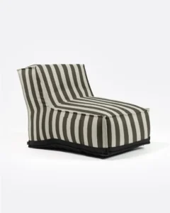 CACCINI 1-seater outdoor sofa in natural and dark grey colour (Charcoal) - 913428