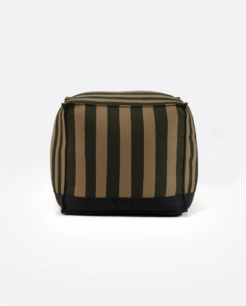 CACCINI outdoor pouffe in natural and dark green colour (Sahara) - 913435