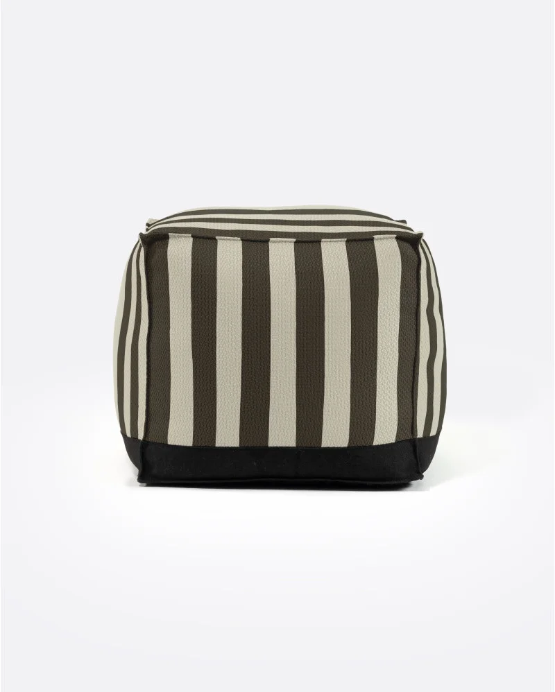 CACCINI outdoor pouffe in natural and dark grey colour (Charcoal) - 913436
