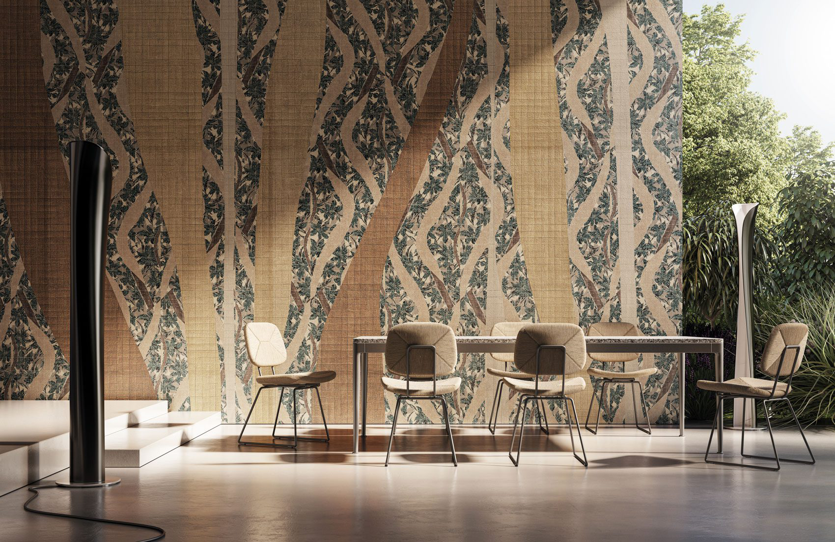Decorative wallpaper. Our washable feature wall panels are made from a vinyl based material meaning they are tough as well as beautiful.