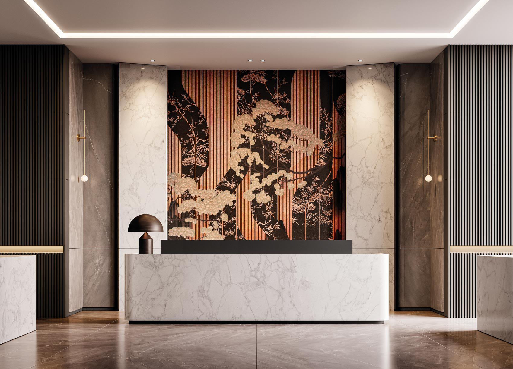 Decorative wallpaper. Our washable feature wall panels are made from a vinyl based material meaning they are tough as well as beautiful.