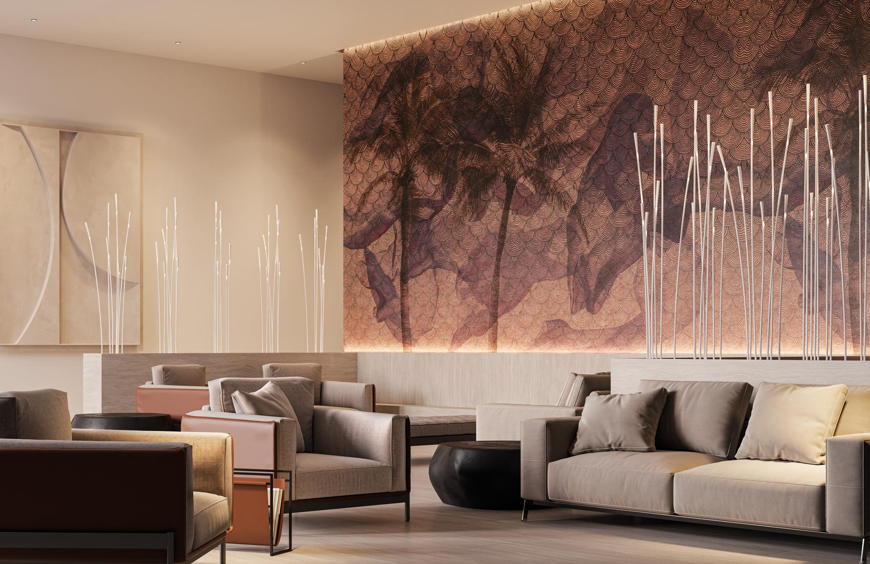Decorative wallpaper. Our washable feature wall panels are made from a vinyl based material meaning they are tough as well as beautiful.