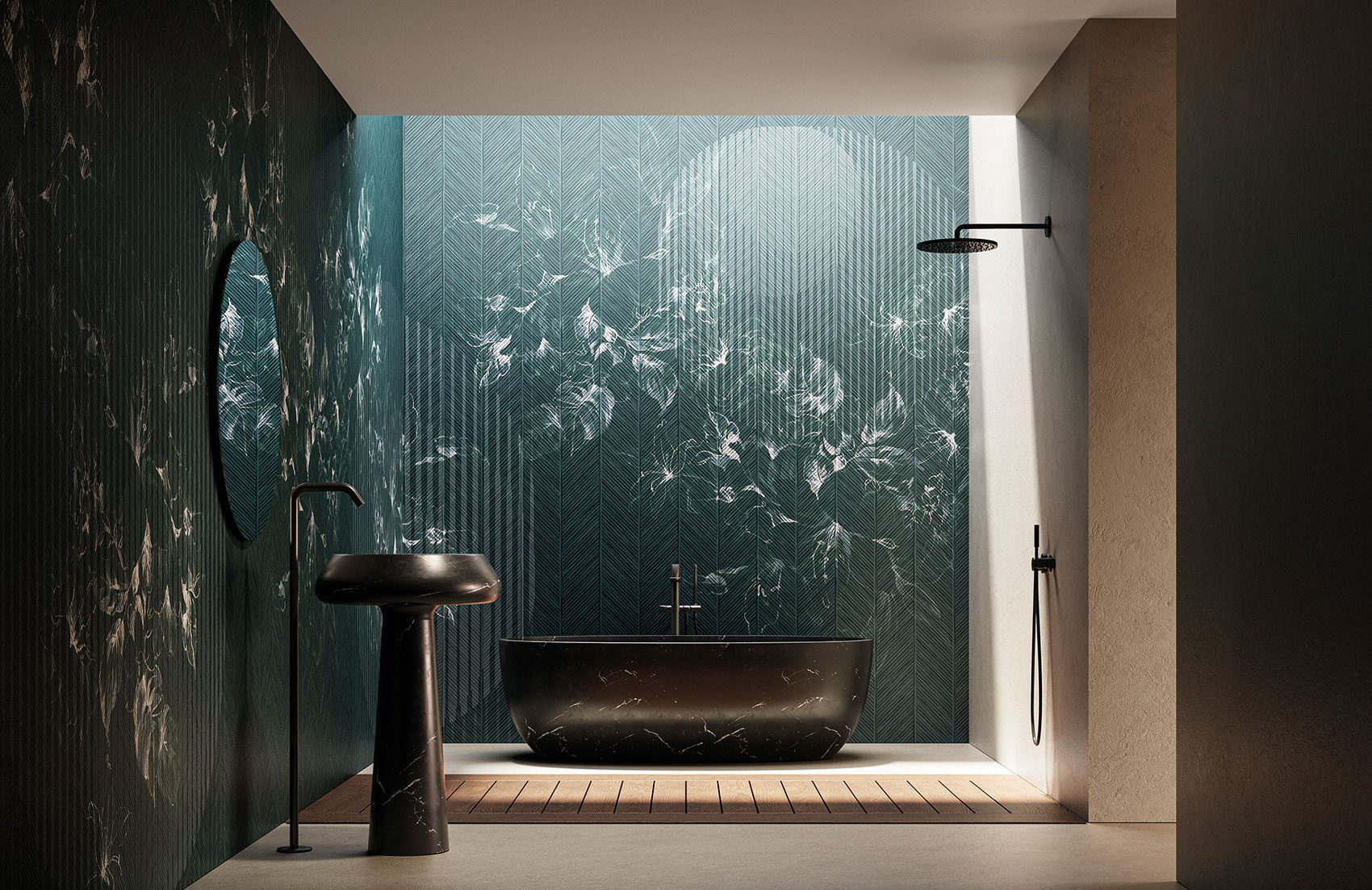 Decorative wallpaper. Our washable feature wall panels are made from a vinyl based material meaning they are tough as well as beautiful.