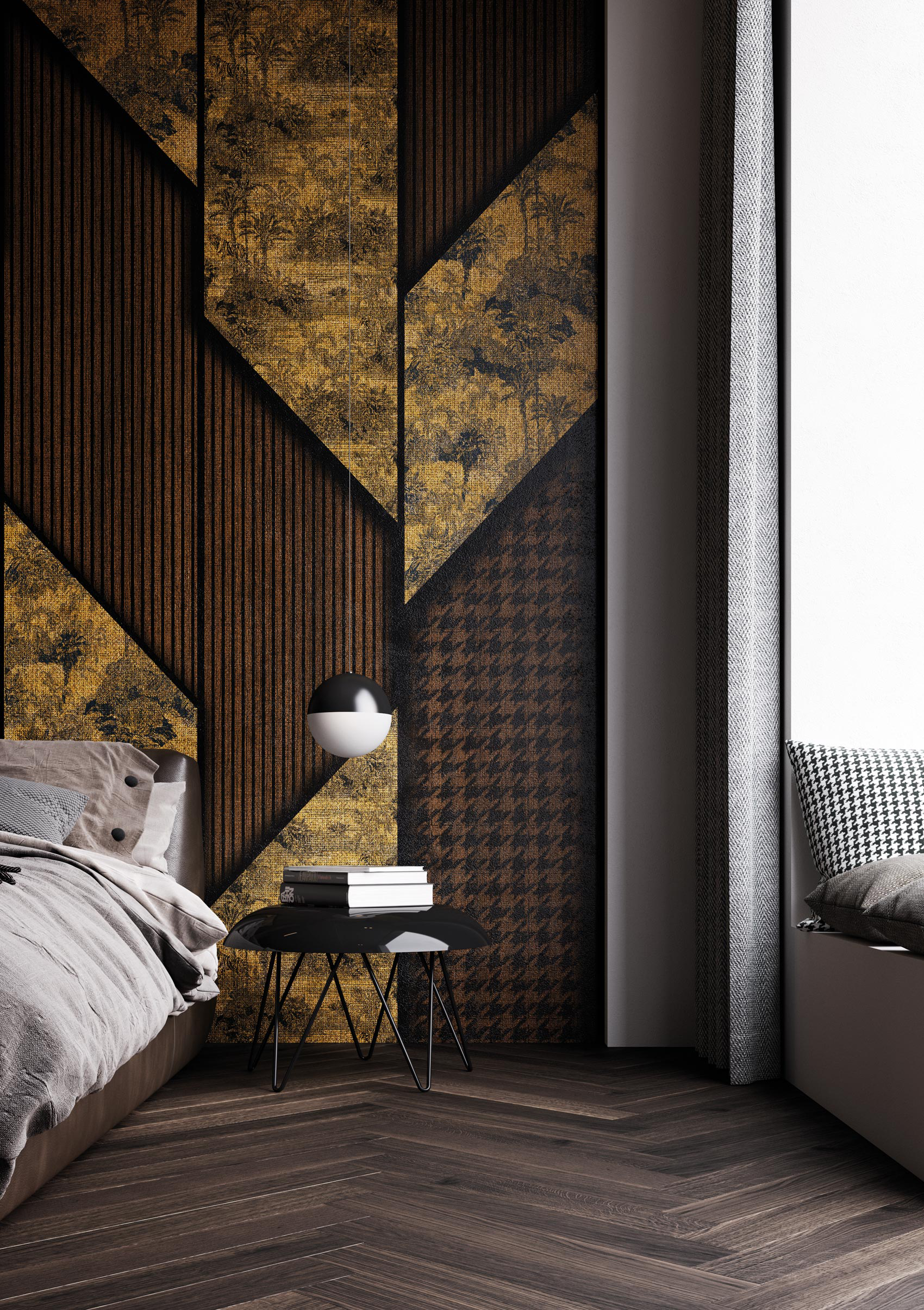 Decorative wallpaper. Our washable feature wall panels are made from a vinyl based material meaning they are tough as well as beautiful.