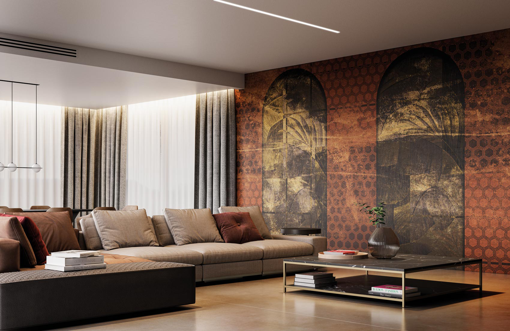 Decorative wallpaper. Our washable feature wall panels are made from a vinyl based material meaning they are tough as well as beautiful.