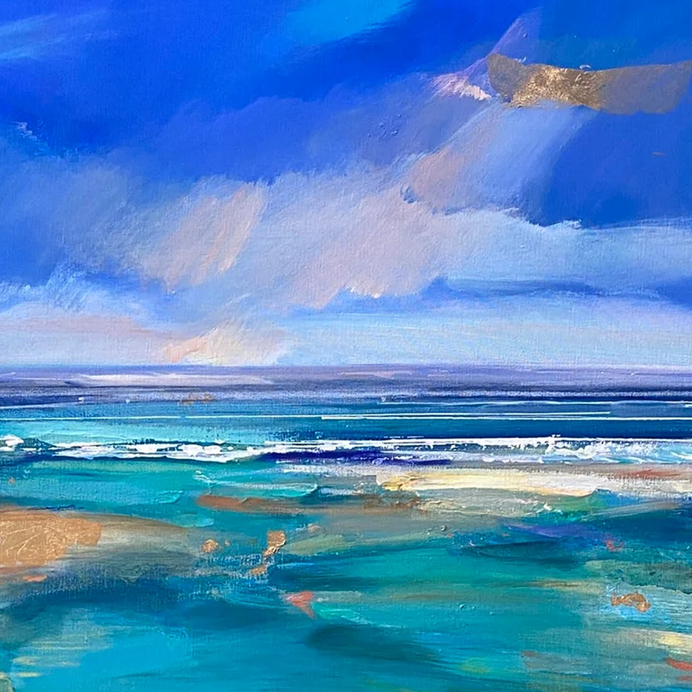 oliveira original signed painting artwork wall art mixed media ocean shore