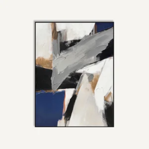 oliveira painting artwork wall art mixed media rustic natural colours abstract blue black grey