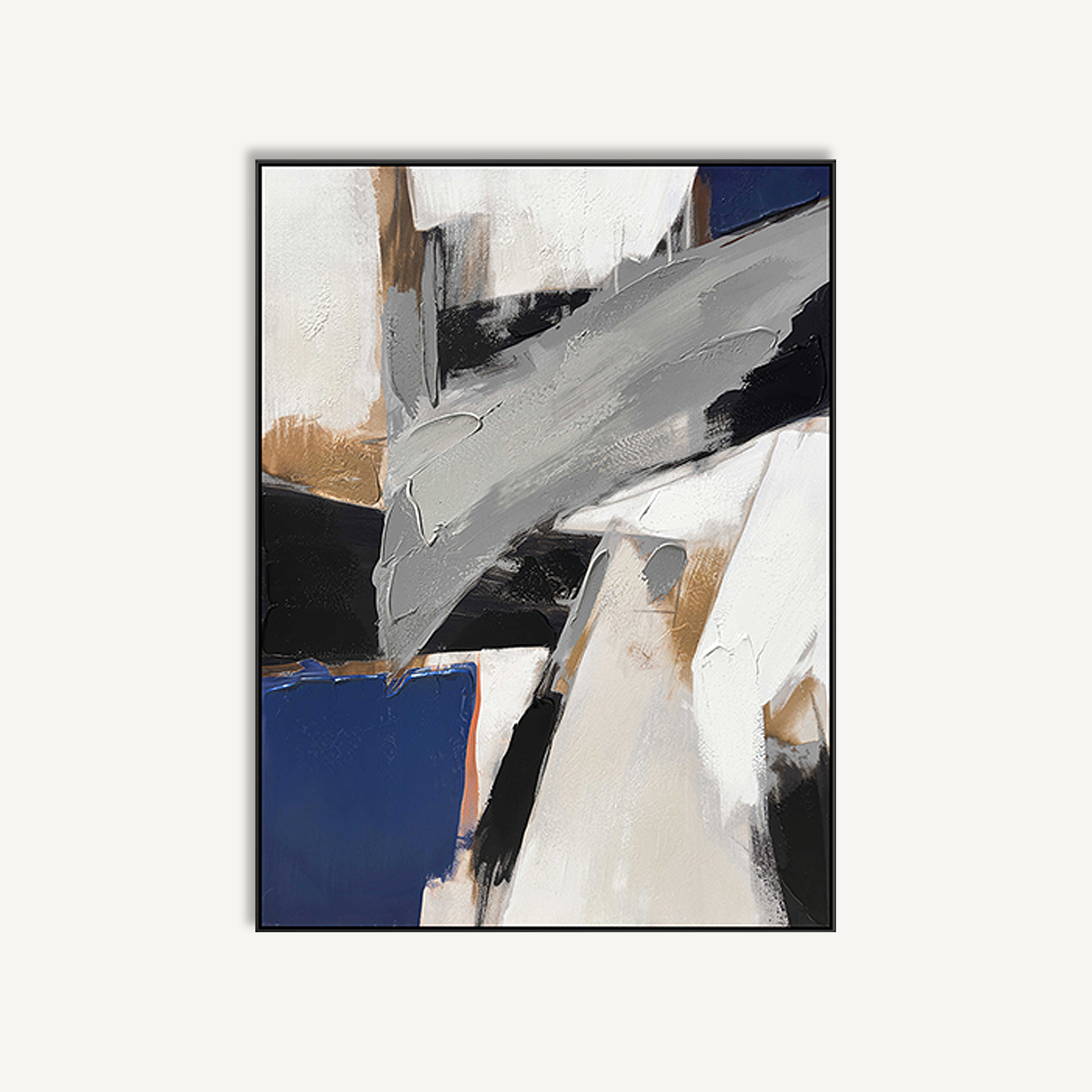 oliveira painting artwork wall art mixed media rustic natural colours abstract blue black grey